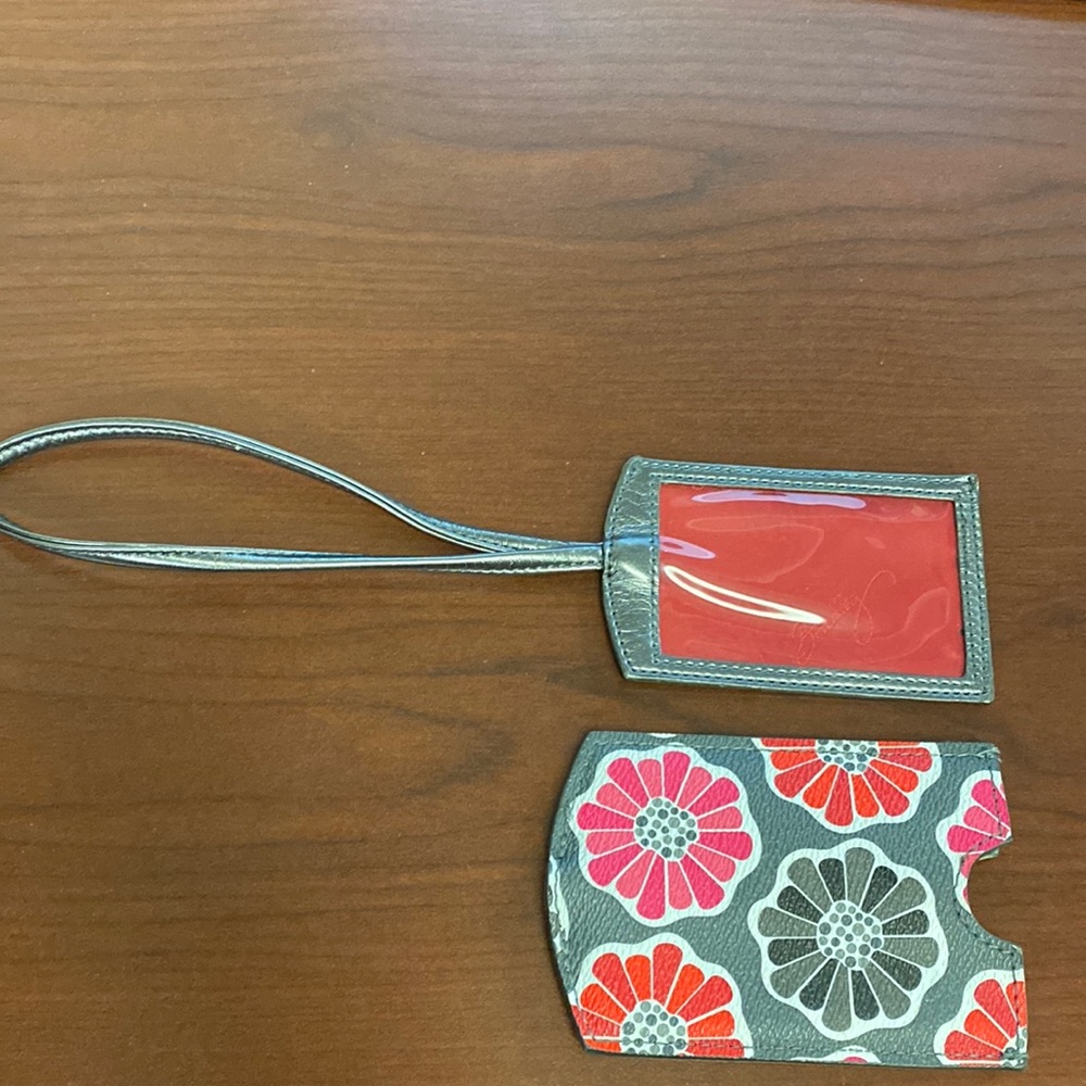 Vera Bradley Blossoms Luggage Tag Faux Leather Floral
